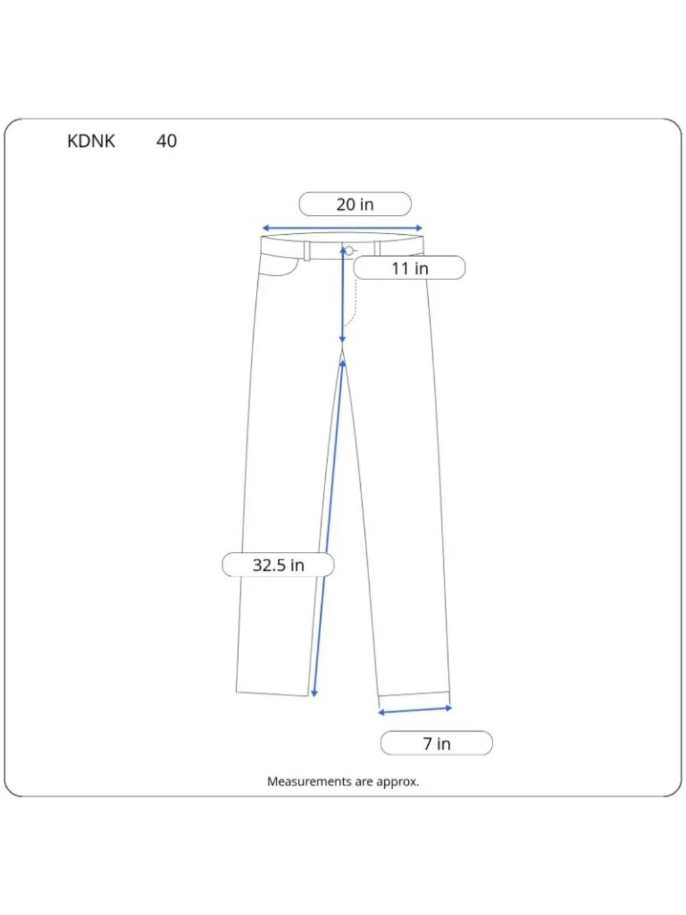KDNK Men’s Distressed Ripped Jeans Size 40 Light Wash Slim Fit Streetwear